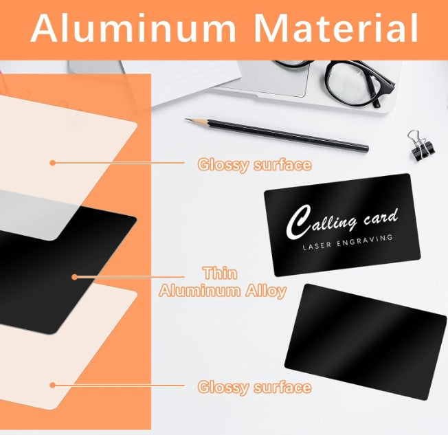 Custom Laser Engraved Aluminum Business Cards