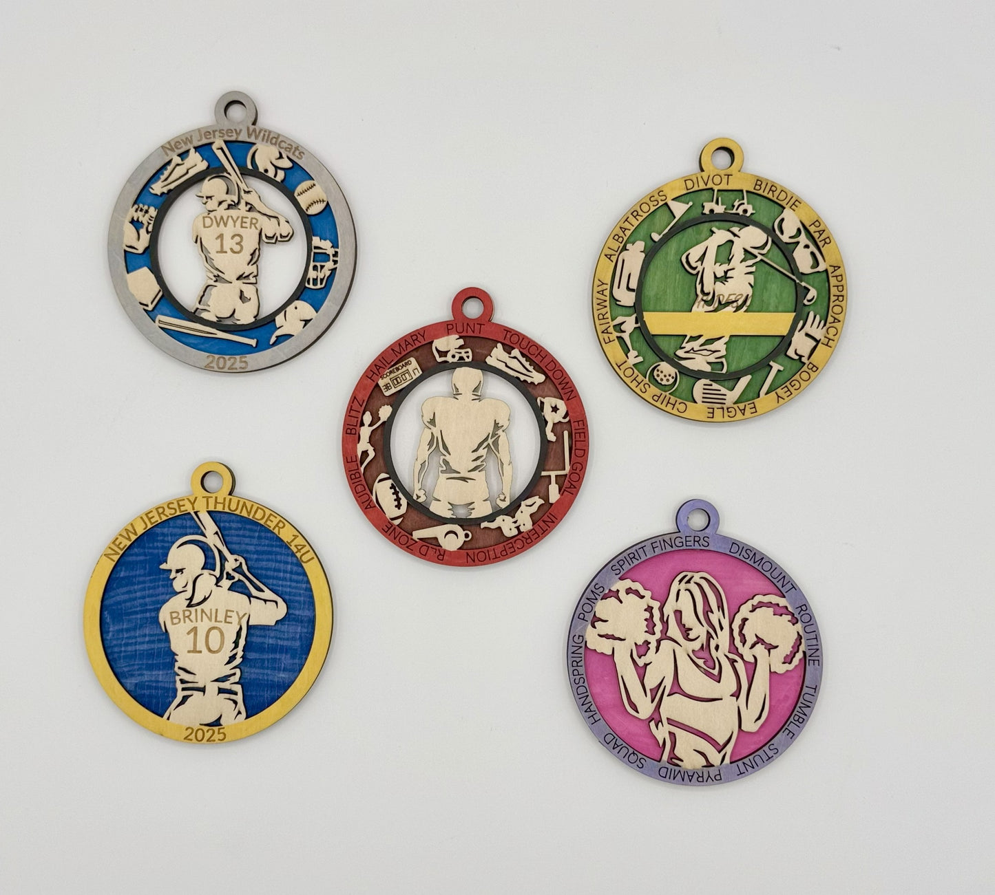 Laser-Cut Wooden Sport Medallions – Customizable