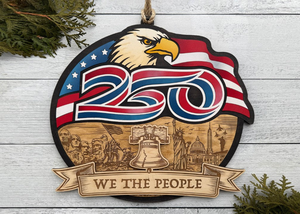 America 250th Anniversary Layered Laser Cut Sign