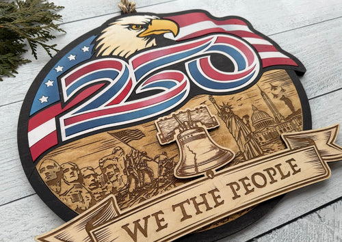 America 250th Anniversary Layered Laser Cut Sign