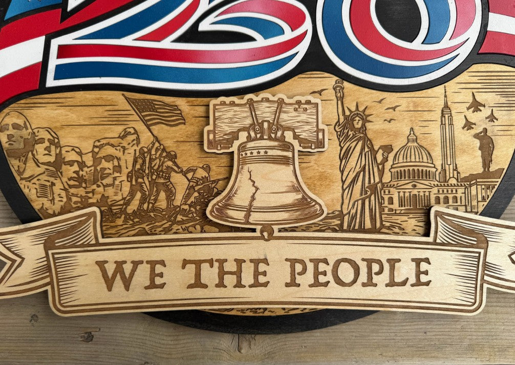 America 250th Anniversary Layered Laser Cut Sign