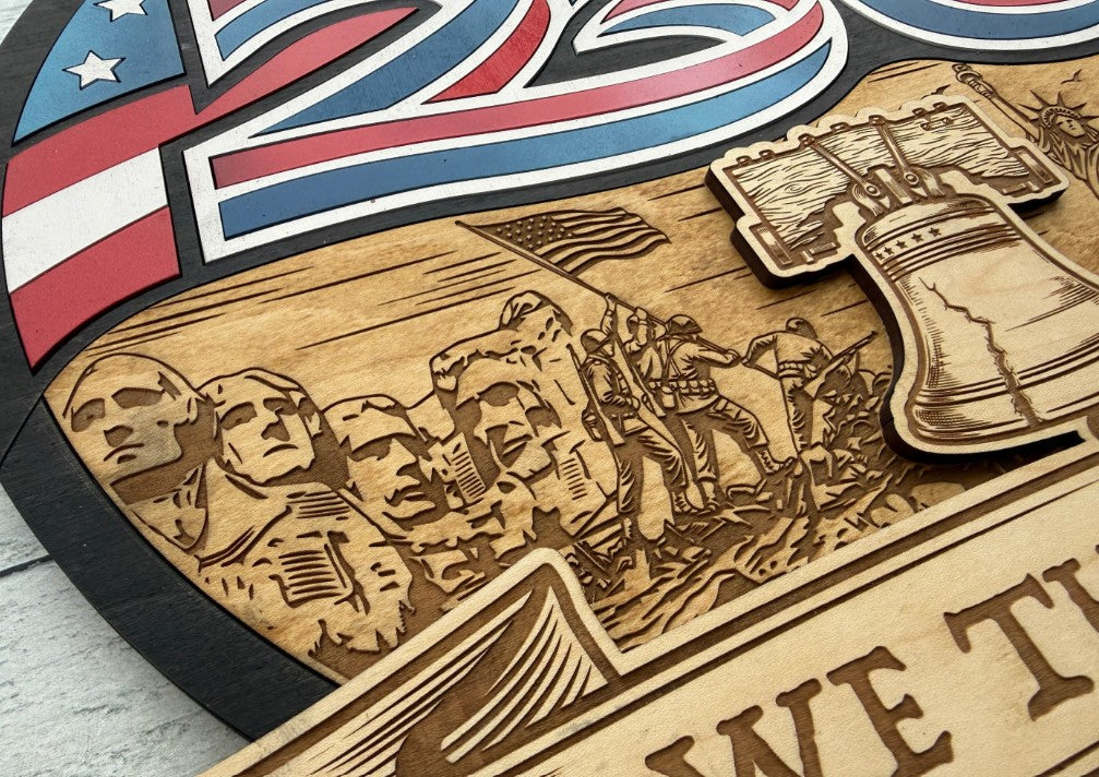 America 250th Anniversary Layered Laser Cut Sign