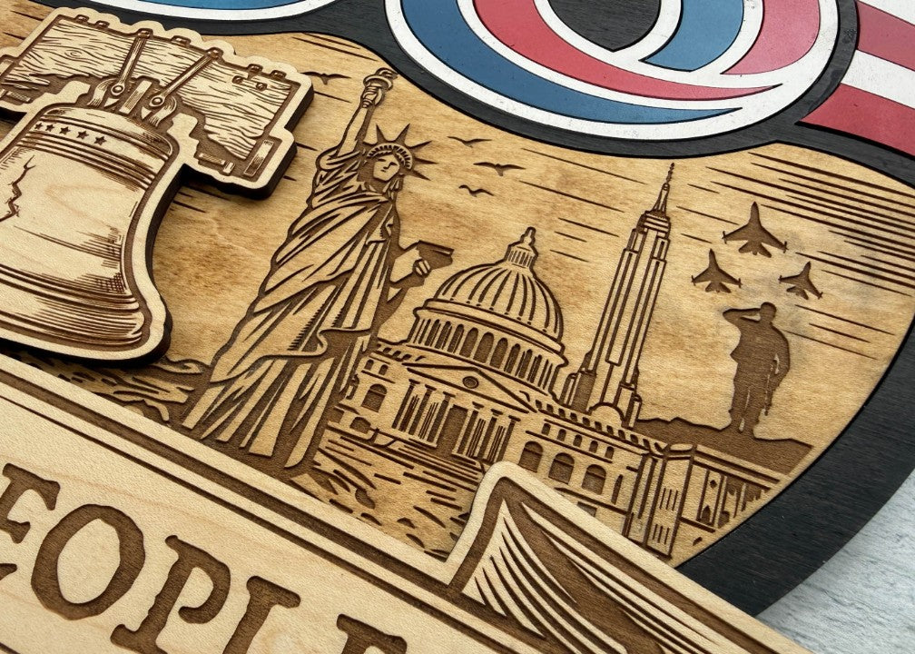 America 250th Anniversary Layered Laser Cut Sign