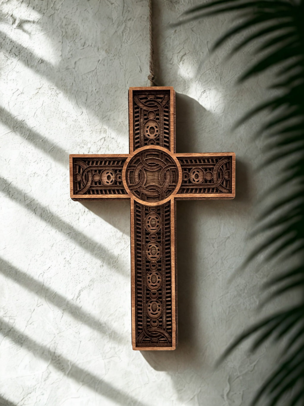 3D Ornate Layered Wood Cross