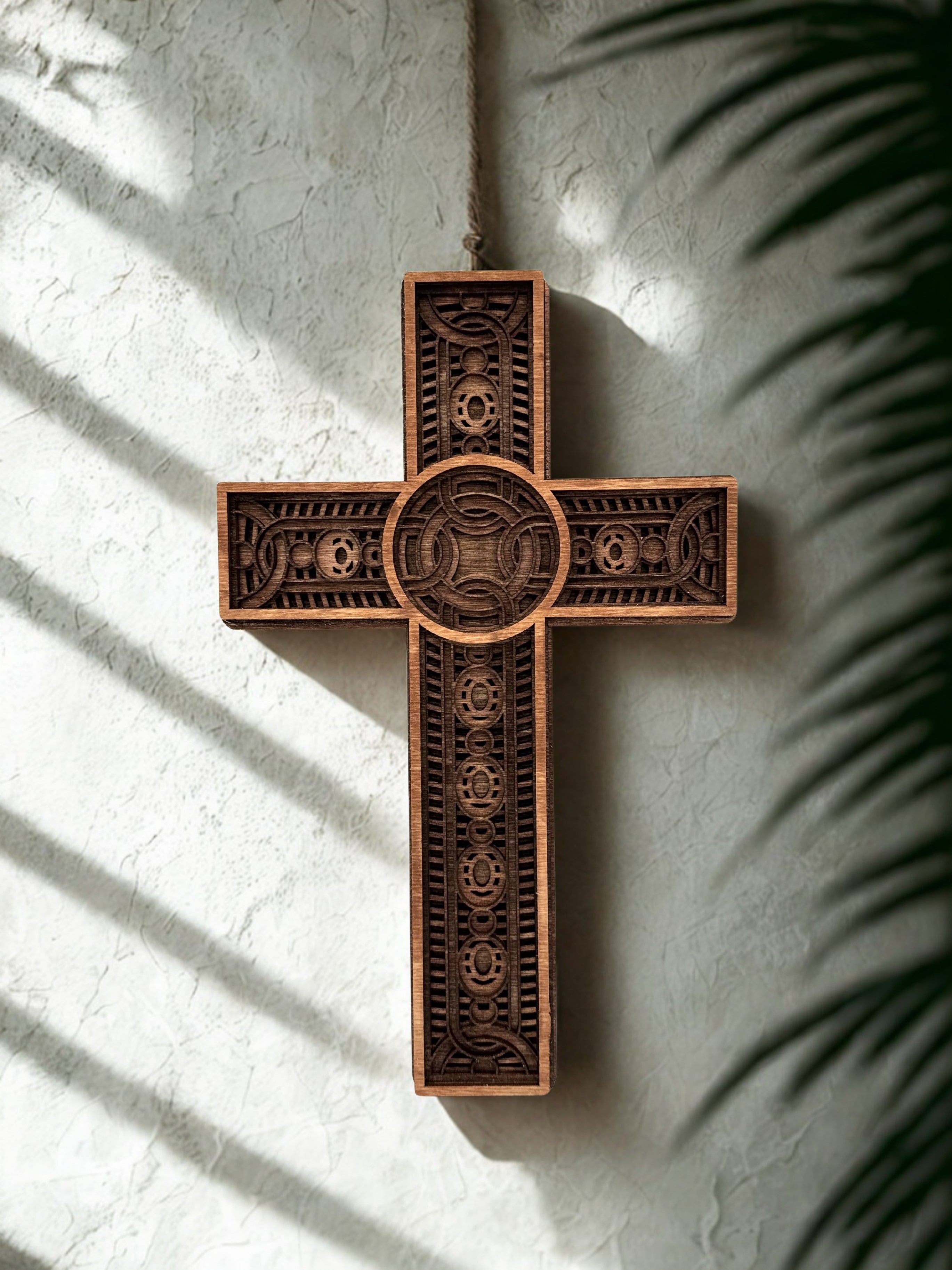 3D Ornate Layered Wood Cross