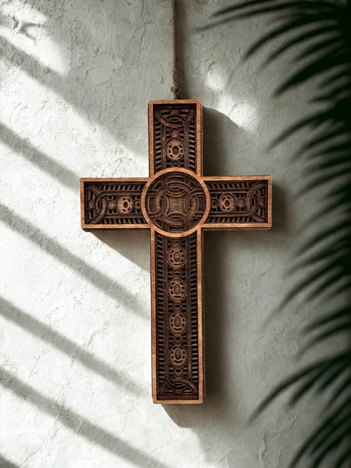 3D Ornate Layered Wood Cross