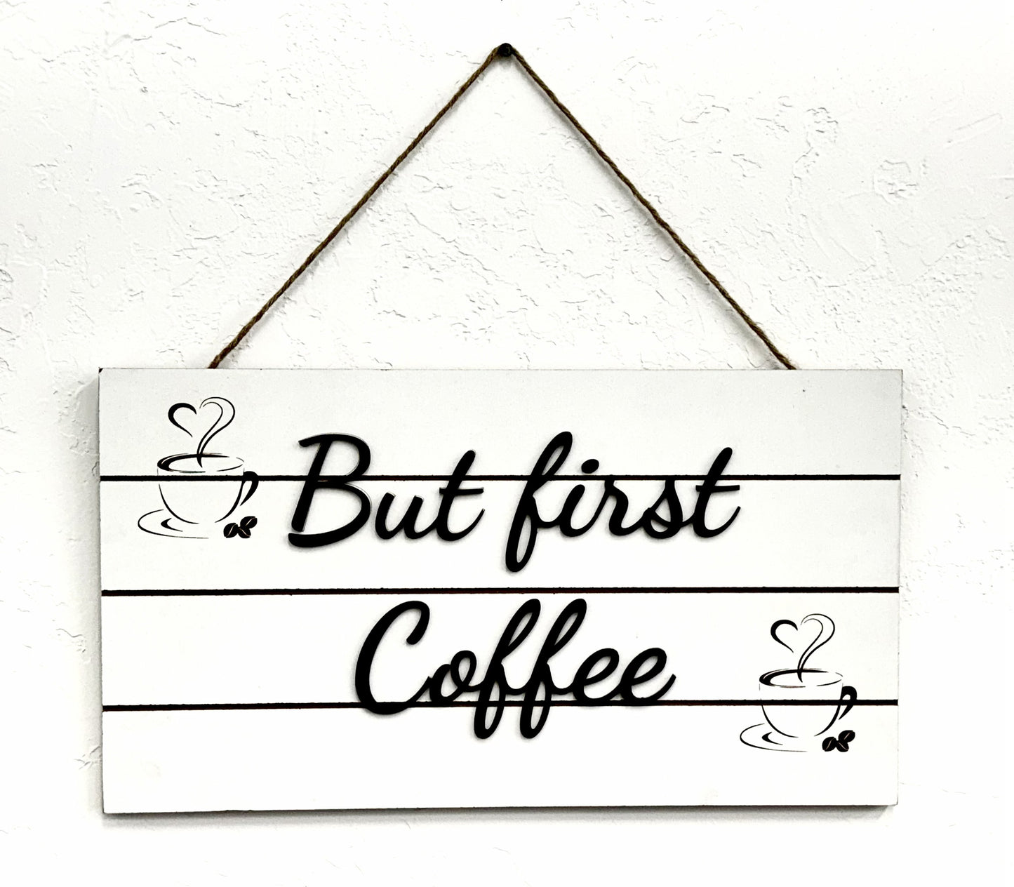 Custom White Plank Wood Wall Decor