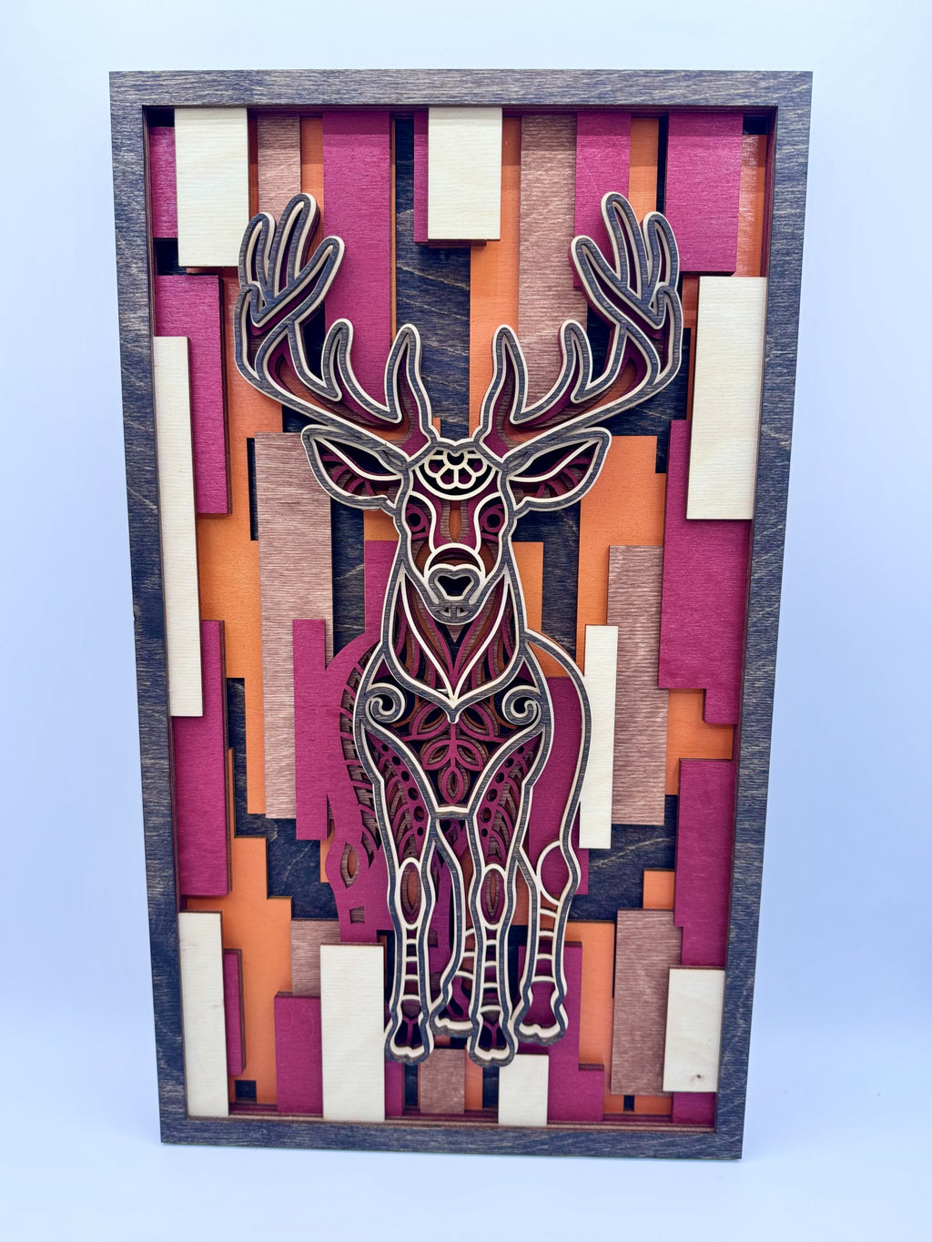Layered Buck Wood Wall Art