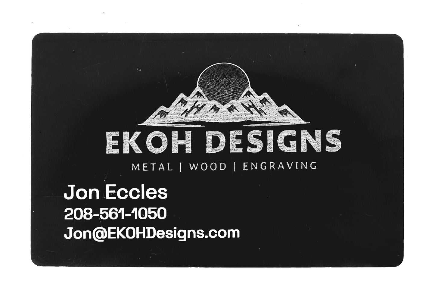 Custom Laser Engraved Aluminum Business Cards
