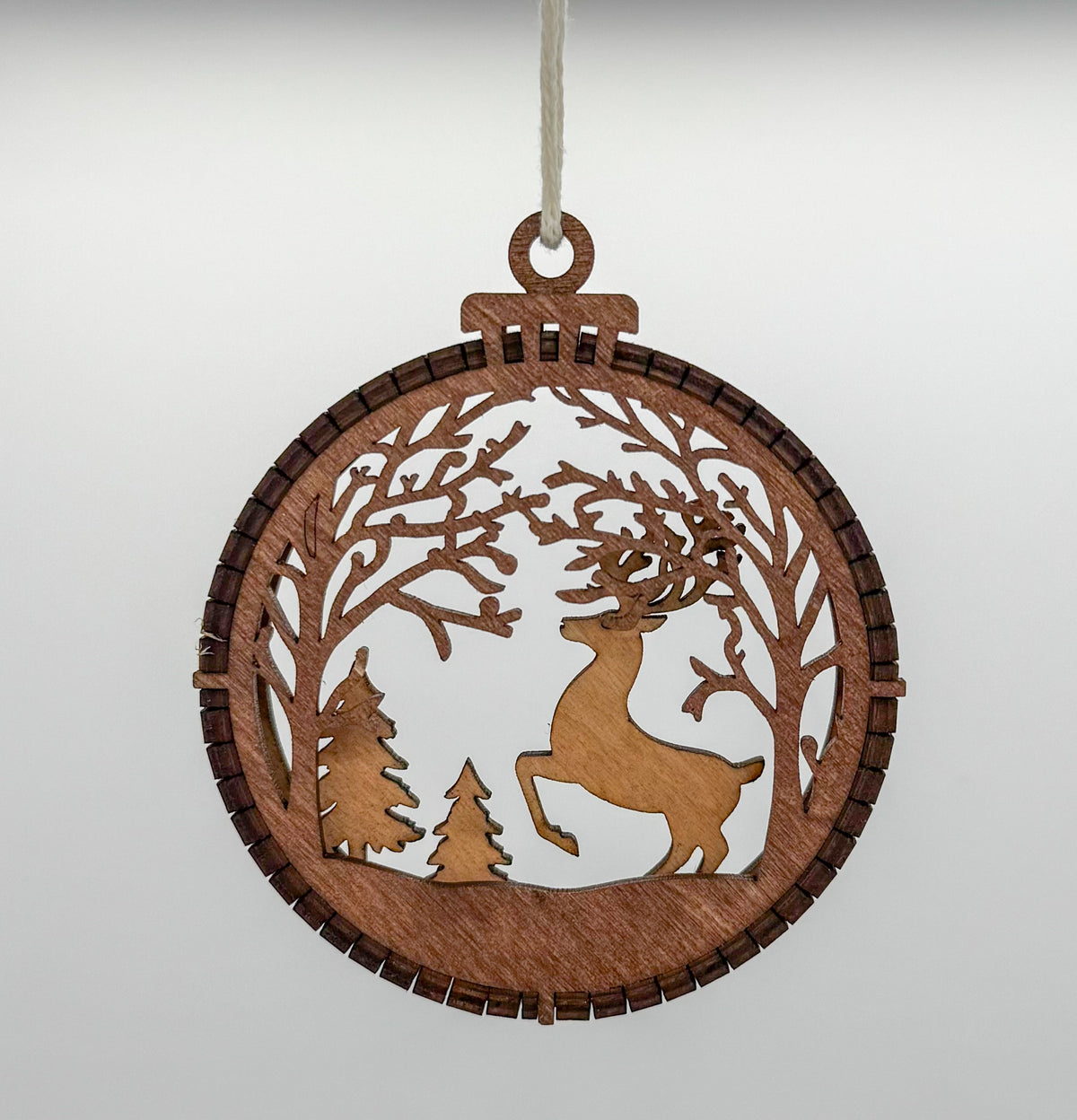 Laser-Cut Wooden Christmas Ornaments – Set of 5 Winter Scenes