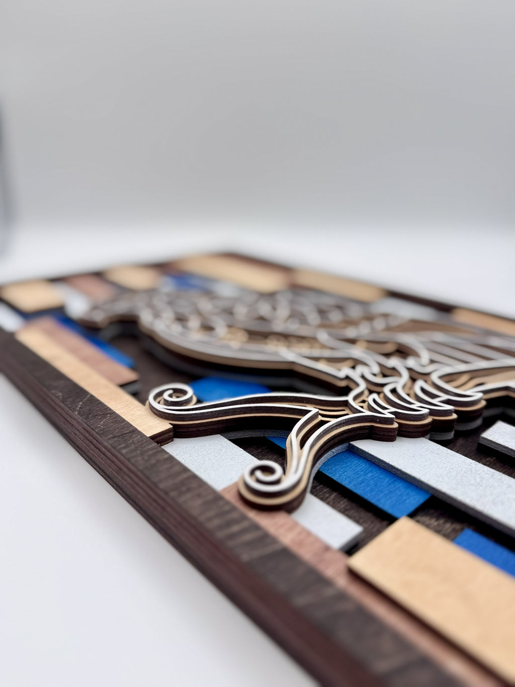 Layered Eagle Wood Wall Art