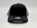 Richardson Snapback Hat, Black/Gray – Custom Leatherette Patch