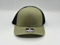 Richardson Snapback Hat, Army Green/Black – Custom Leatherette Patch