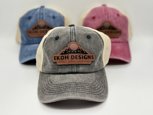 Vintage Baseball Hats, Custom Laser-Engraved