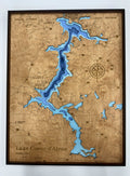 Lake Coeur d’Alene 3D Wood Topography Map