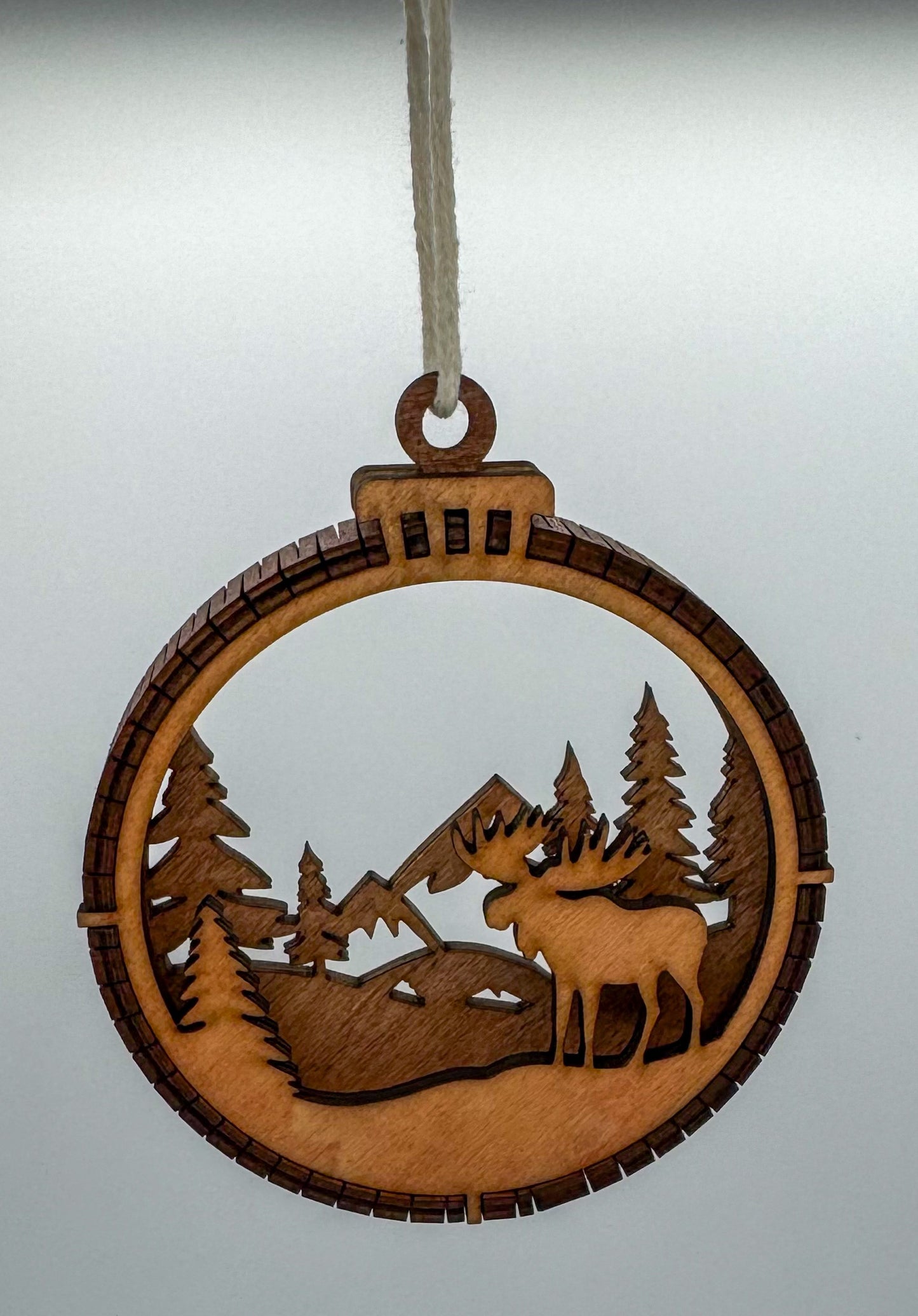 Laser-Cut Wooden Christmas Ornaments – Set of 5 Winter Scenes