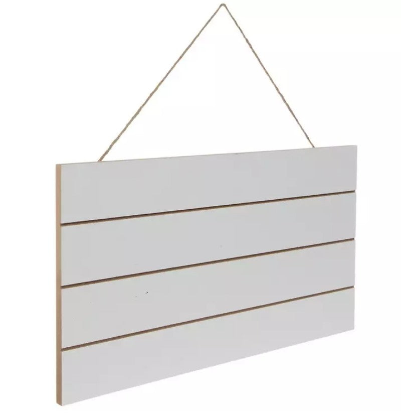 Custom White Plank Wood Wall Decor