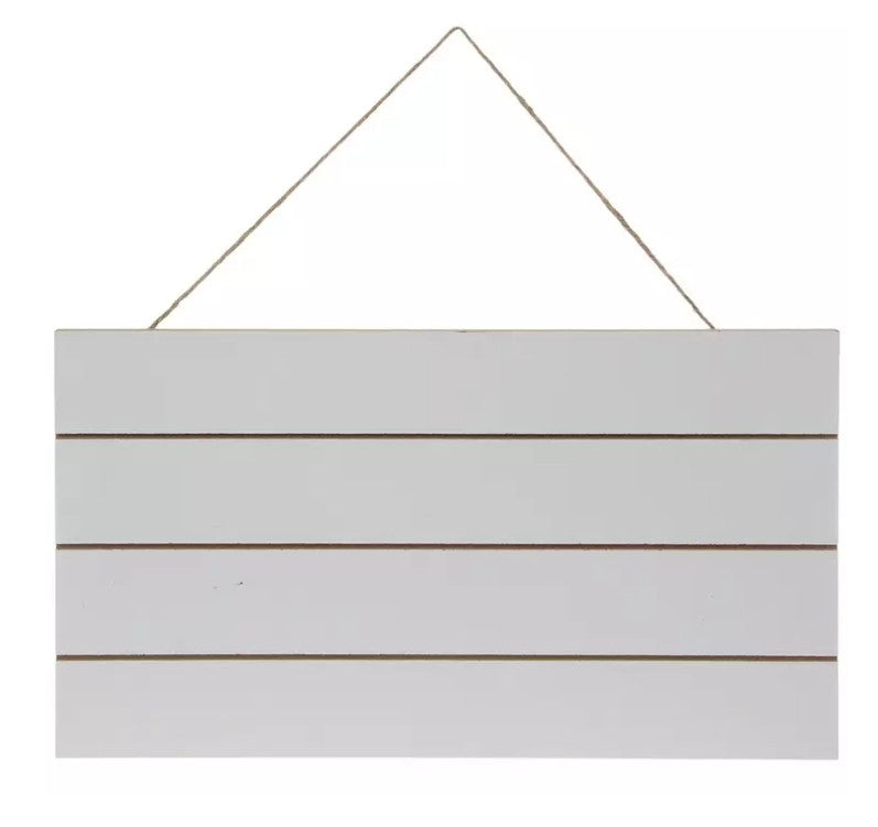 Custom White Plank Wood Wall Decor