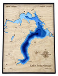 Lake Pend Oreille 3D Wood Topography Map