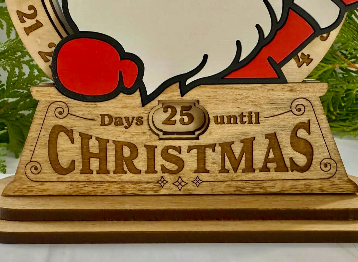 Wooden Santa Christmas Countdown Calendar