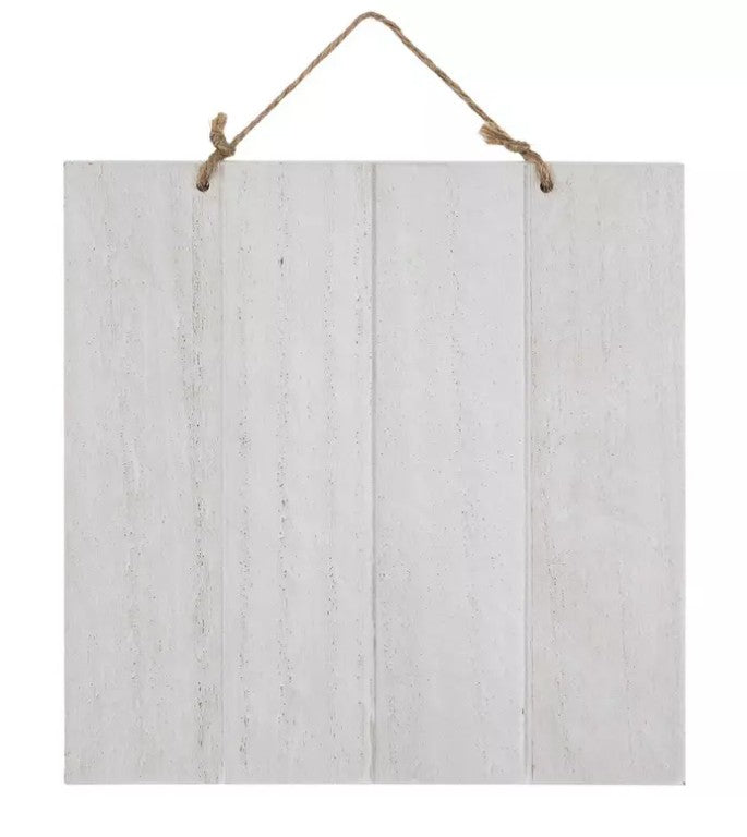 Custom White Plank Wood Wall Decor