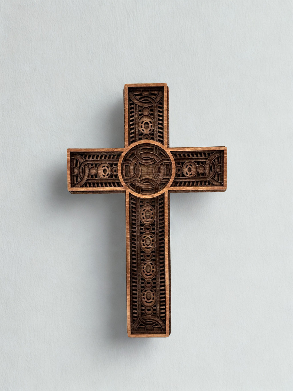 3D Ornate Layered Wood Cross